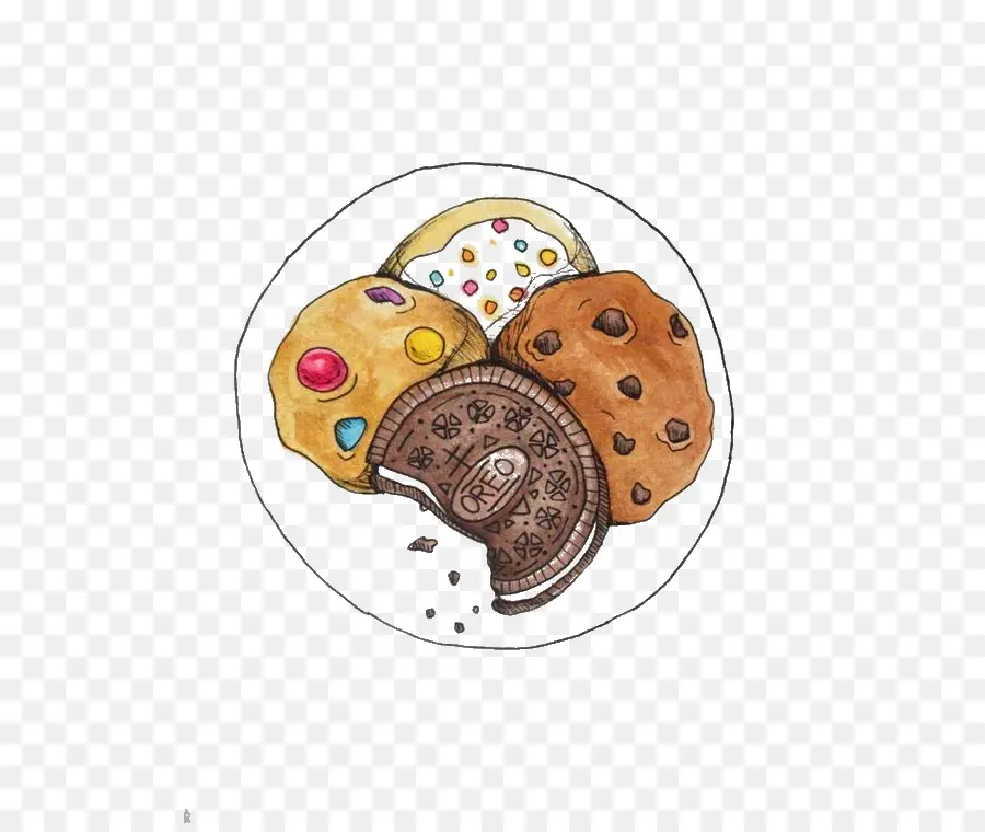 Chocolate Chip Cookie，Desenho PNG