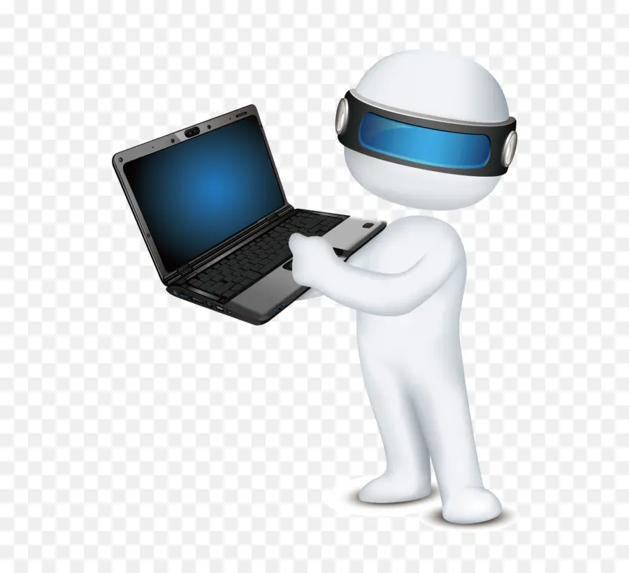 Robô Com Laptop，Robô PNG