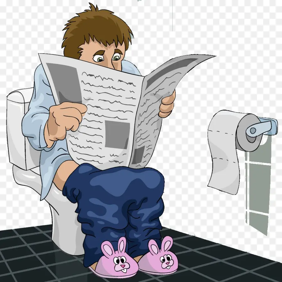 Homem Lendo Jornal，Banheiro PNG