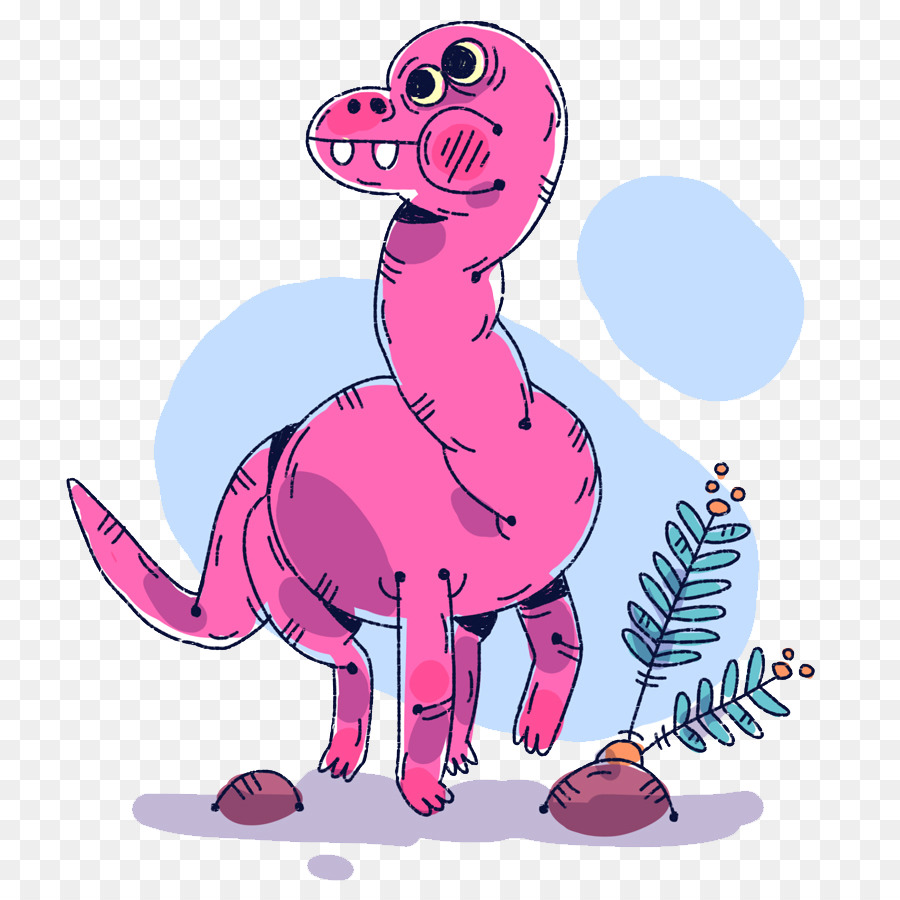 Dinossauro Rosa，Desenho Animado PNG