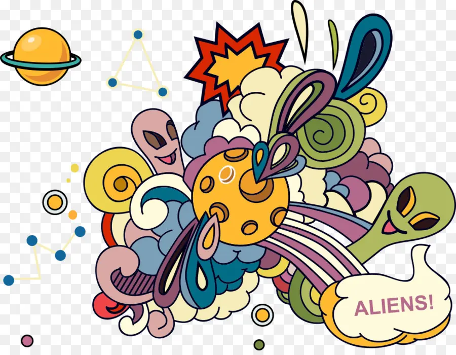 Doodle Alienígena，Alienígenas PNG