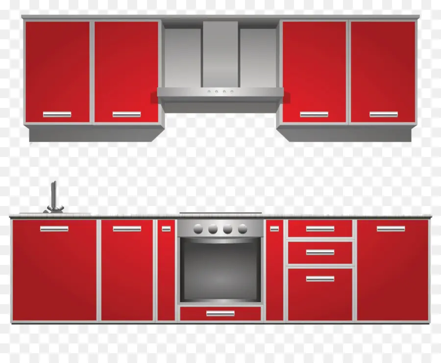 Armários De Cozinha，Vermelho PNG