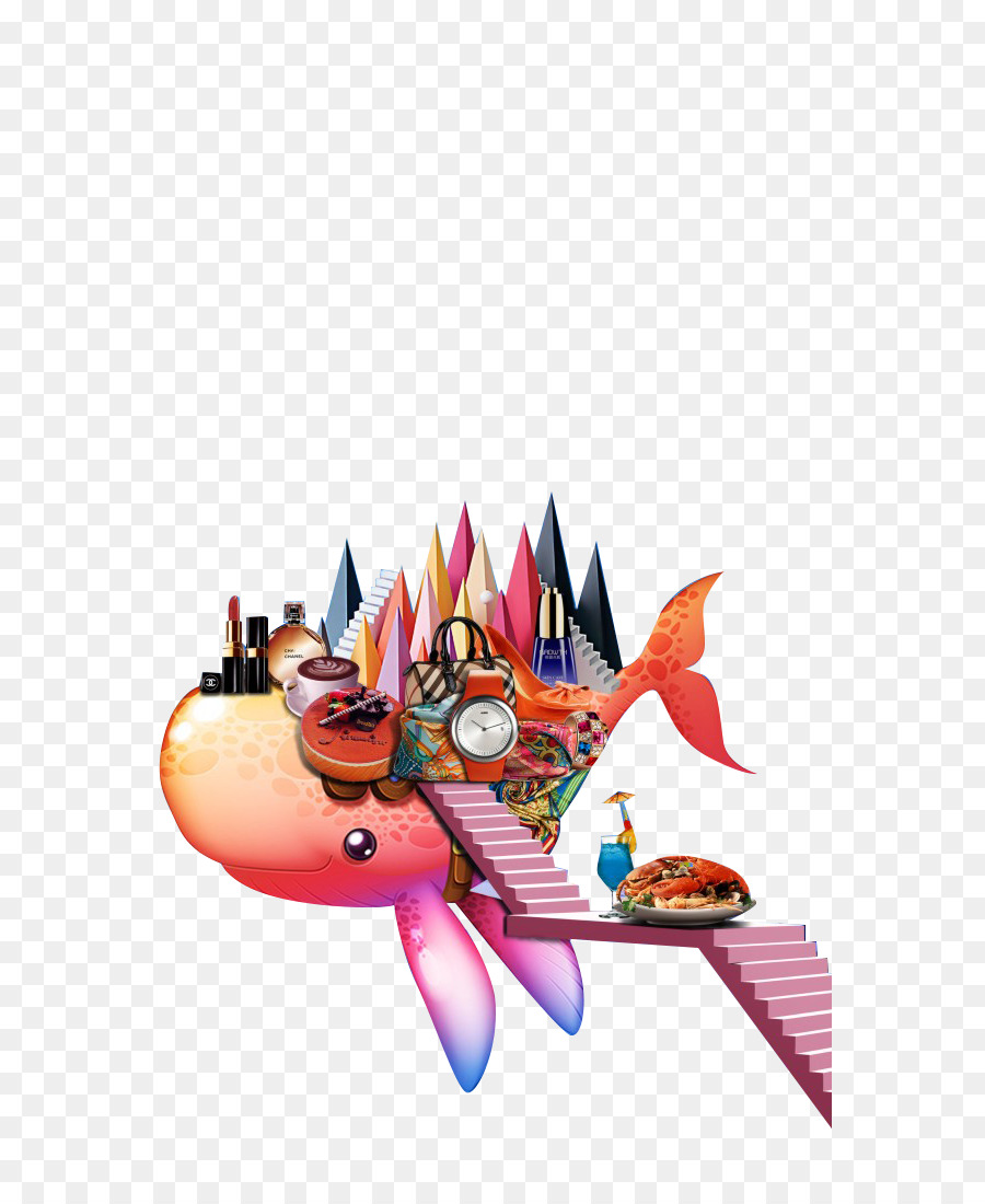 Peixe Com Produtos，Cosméticos PNG