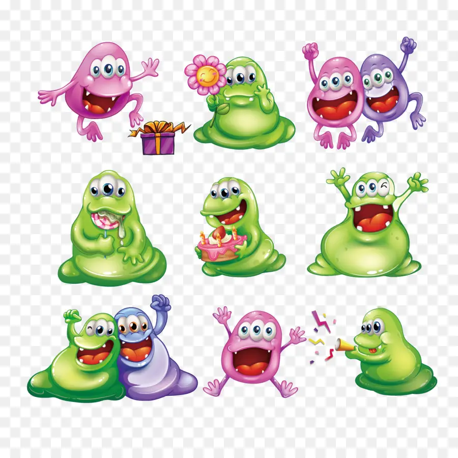 Slimes De Desenho Animado，Bonitinho PNG