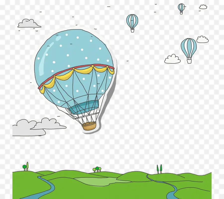 Balão De Ar Quente，Desenho PNG