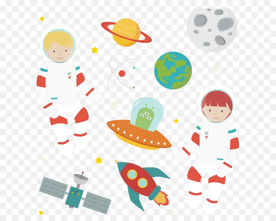 Doodles Espaciais，Astronautas PNG