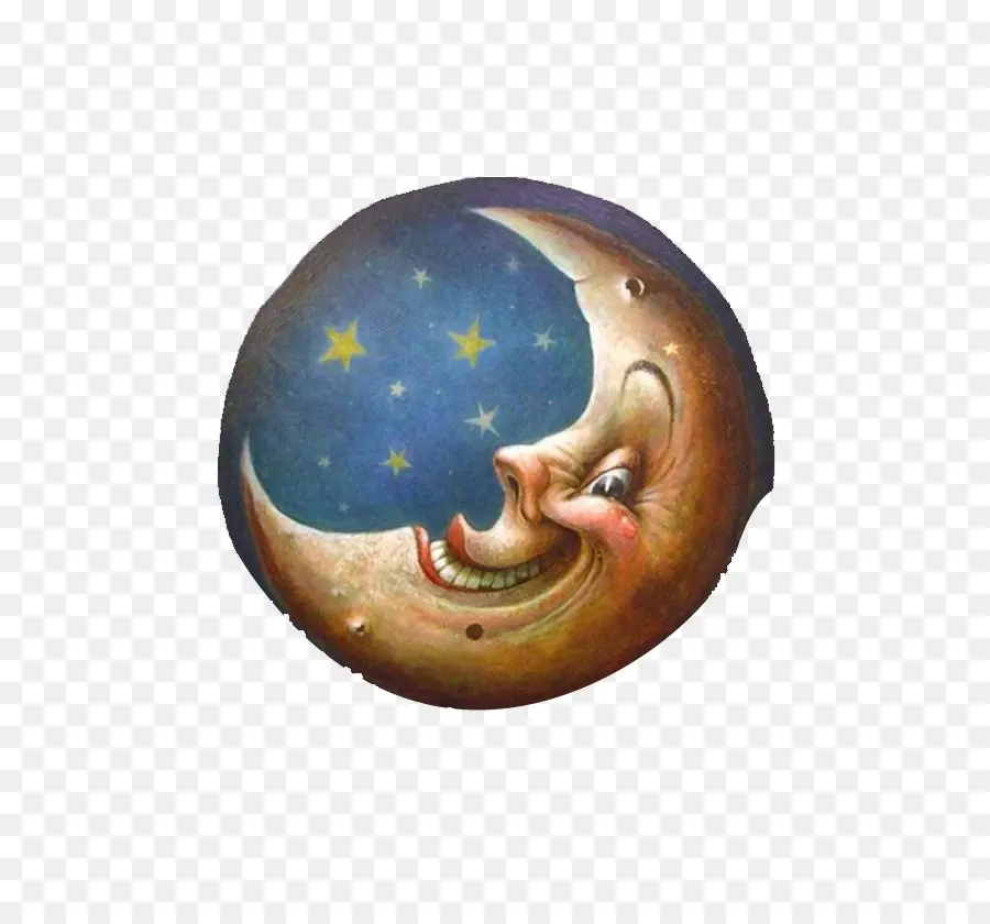 Lua Sorridente，Noite PNG