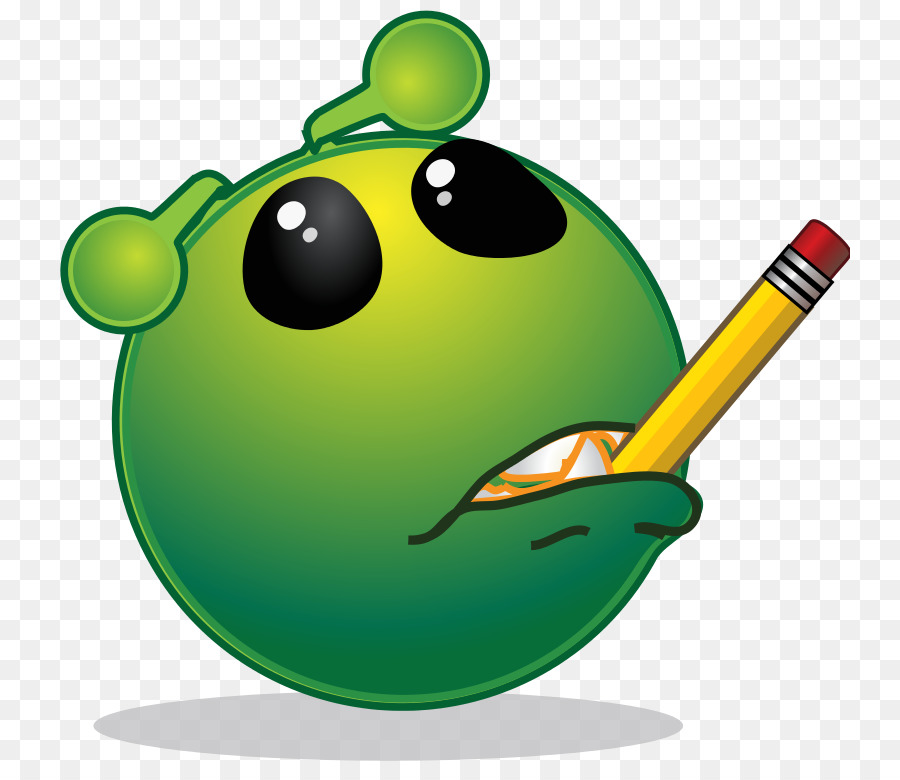 Emoji Alienígena Verde，Lápis PNG