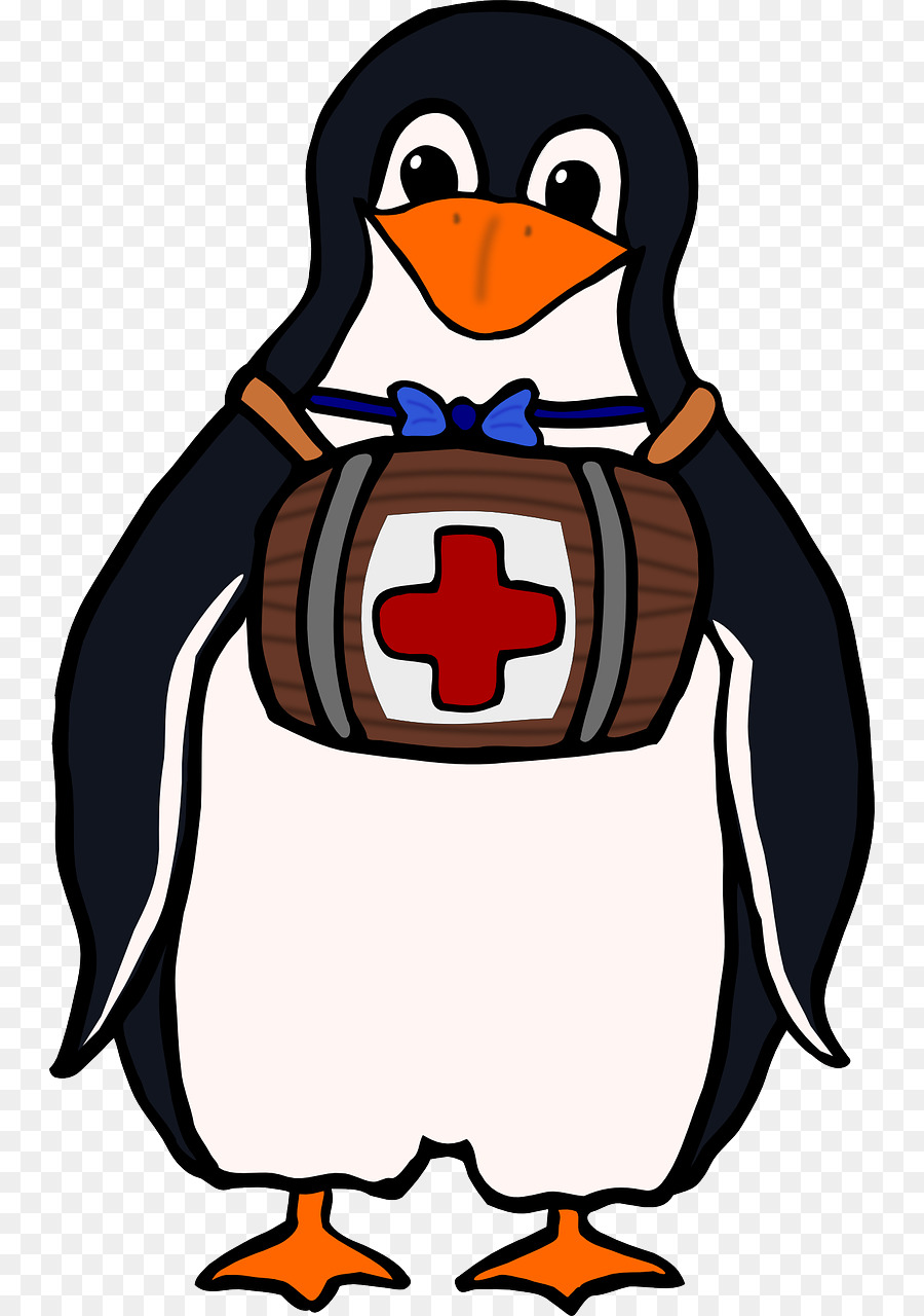 Pinguim Com Barril Médico，Desenho Animado PNG