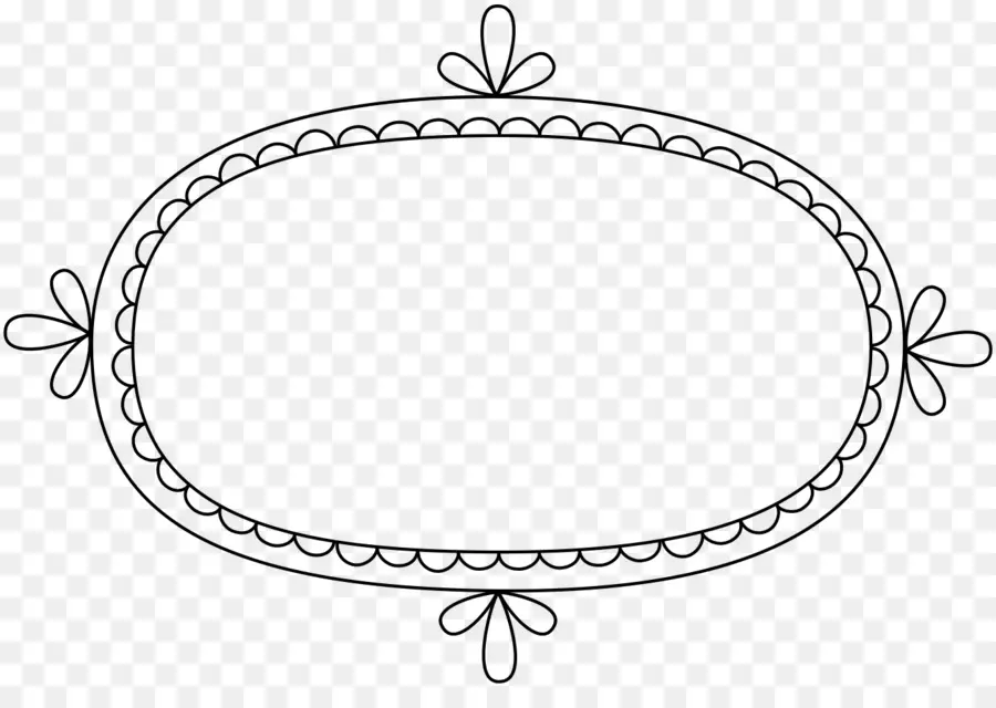 Moldura Oval，Preto E Branco PNG