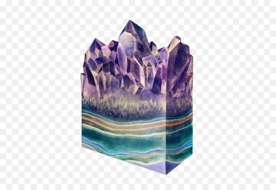 Mineral，Pintura Em Aquarela PNG