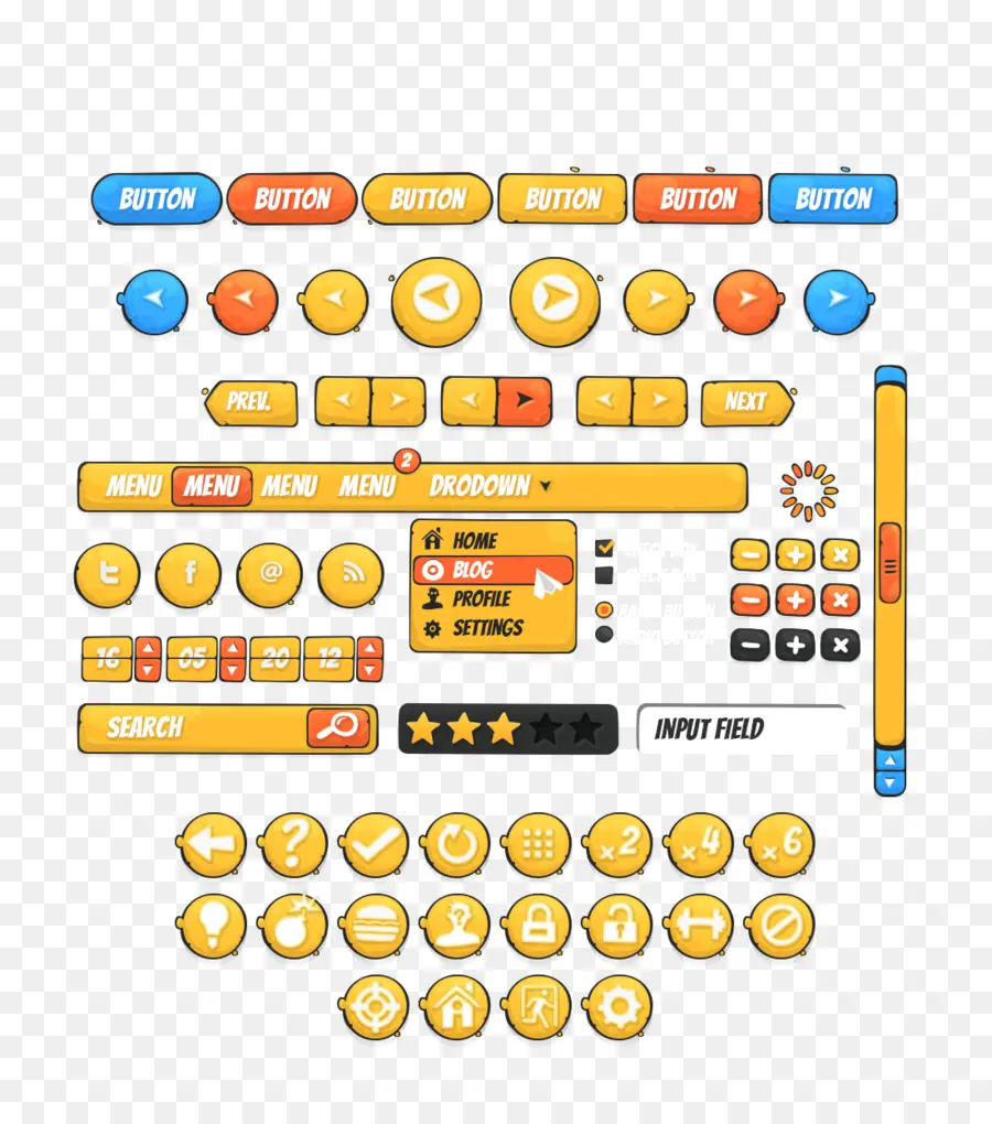 Elementos Da Interface Do Usuário，Botões PNG