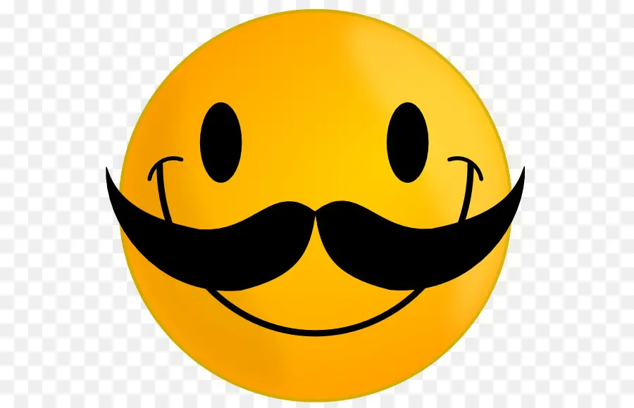 Rosto Sorridente Com Bigode，Sorriso PNG