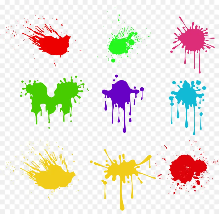 Respingos De Tinta，Cores PNG