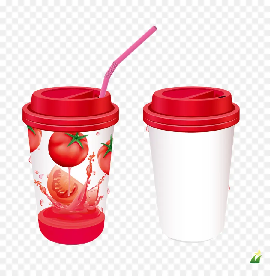 Copos De Suco De Tomate，Bebida PNG