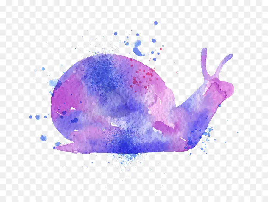 Caracol Aquarela，Roxo PNG