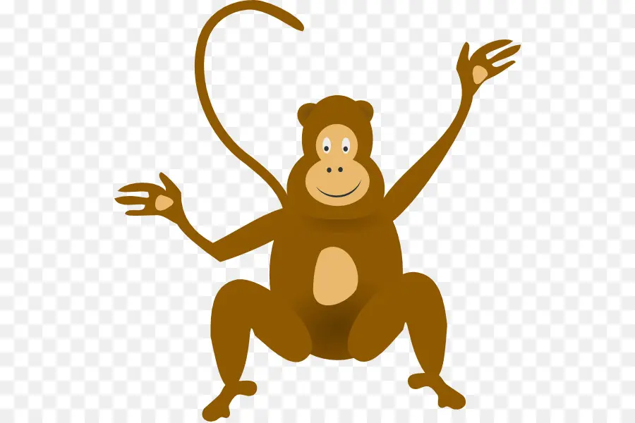 Macaco Marrom，Desenho Animado PNG