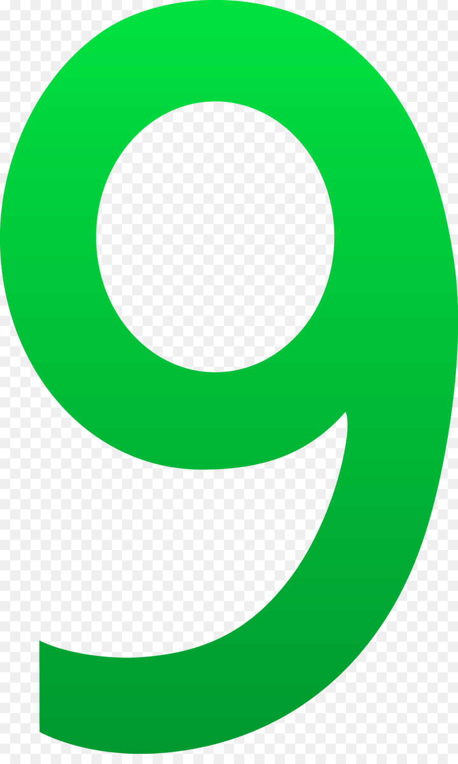 Verde Número 9，Dígito PNG