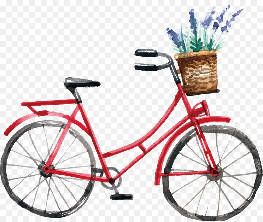 Bicicleta，Pintura Em Aquarela PNG