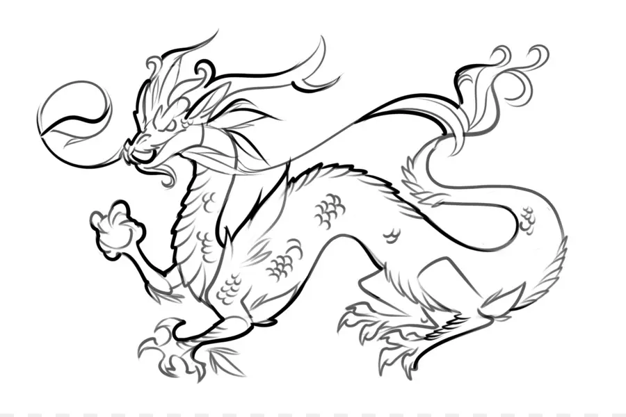 Desenho，Dragão Chinês PNG
