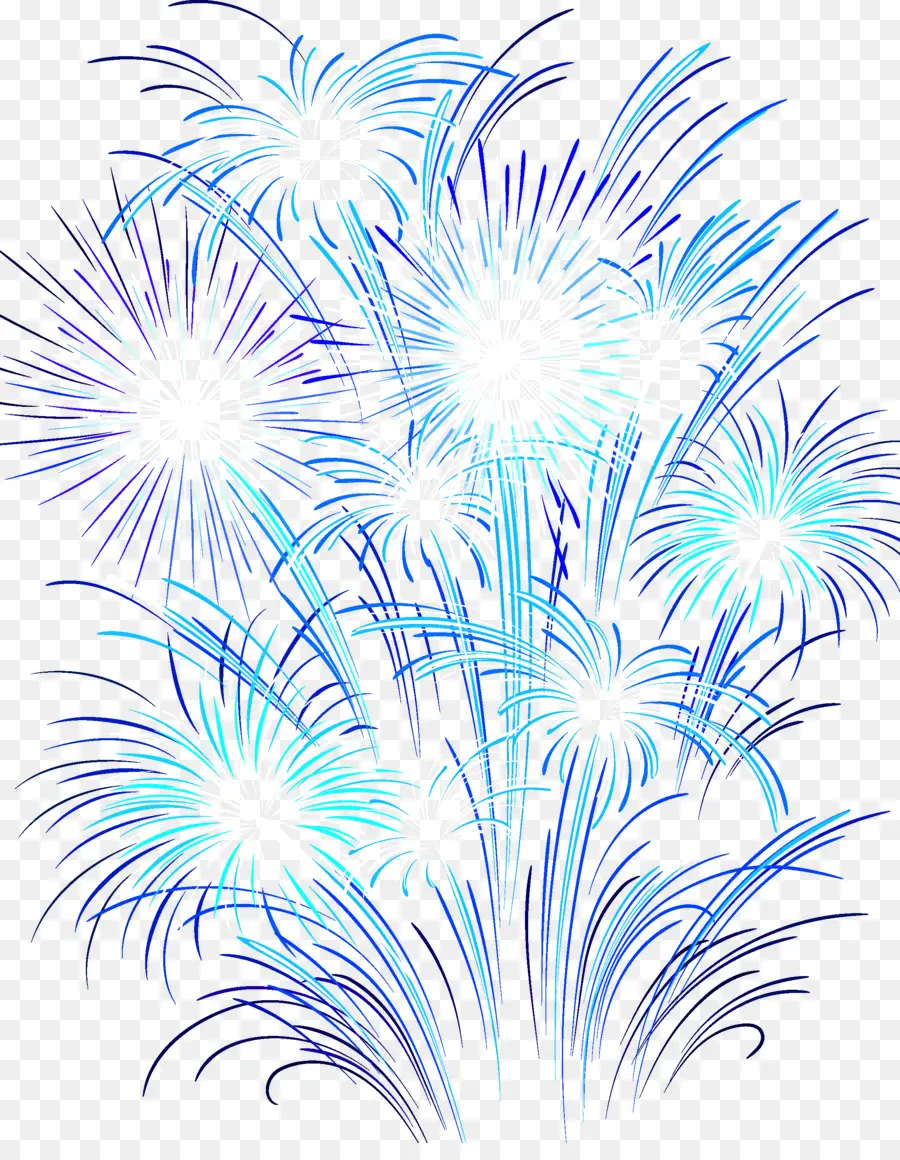 Fogos De Artifício，Azul PNG