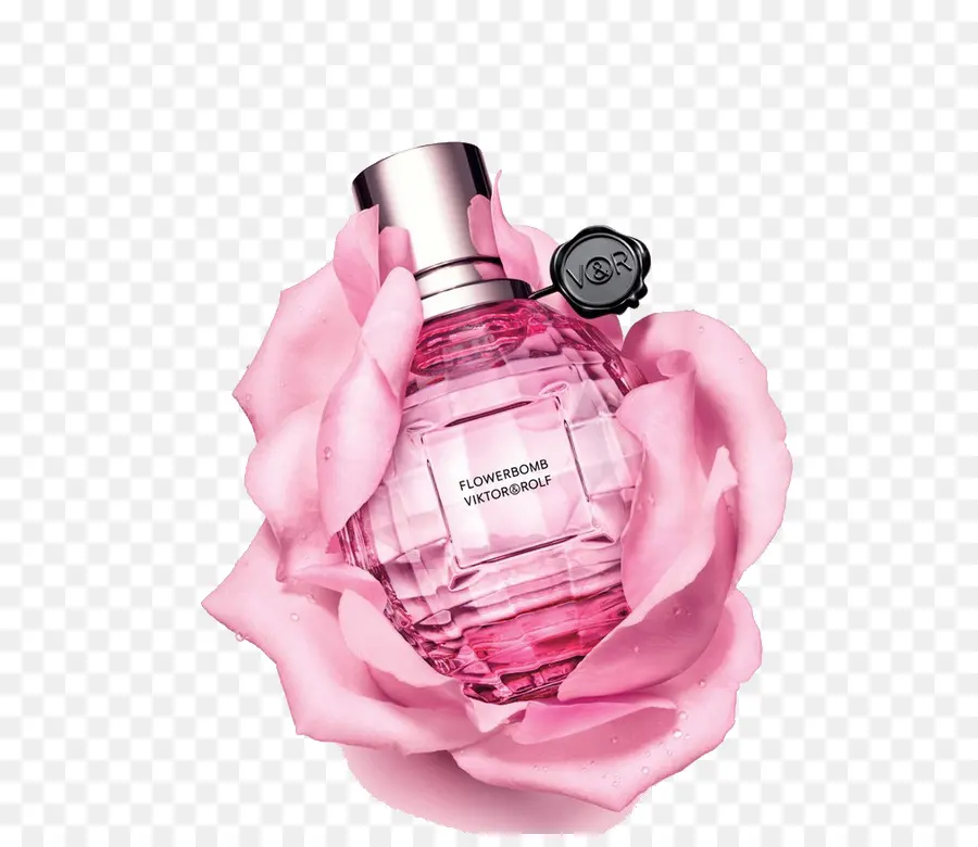 Frasco De Perfume，Flor Rosa PNG