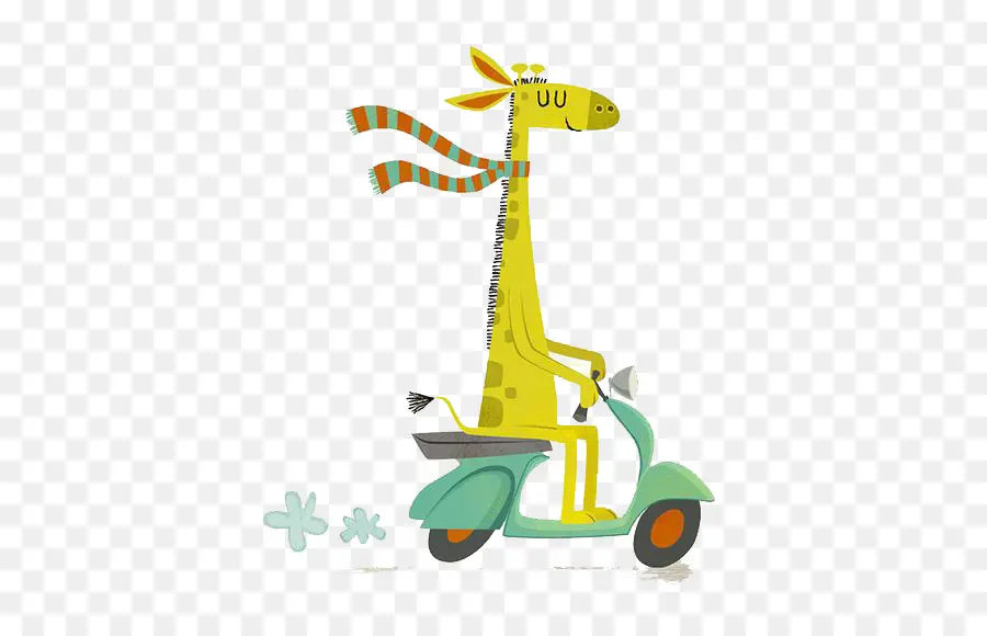 Girafa Em Scooter，Lenço PNG