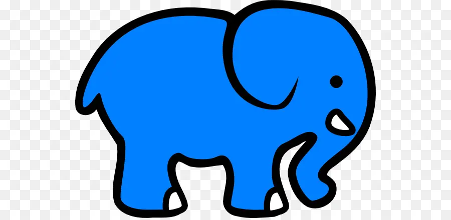 Elefante Azul，Desenho Animado PNG