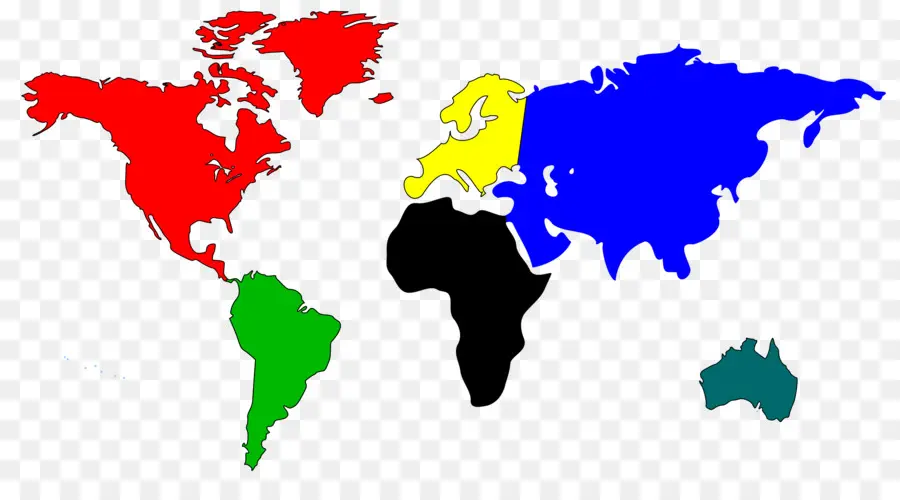 Mapa Mundial Colorido，Continentes PNG