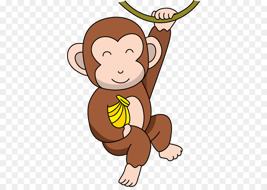 Desenho de filhote de macaco da selva de PNG Transparente