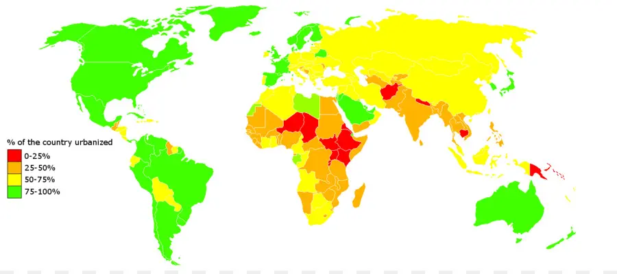 Mapa Mundial，Urbanização PNG