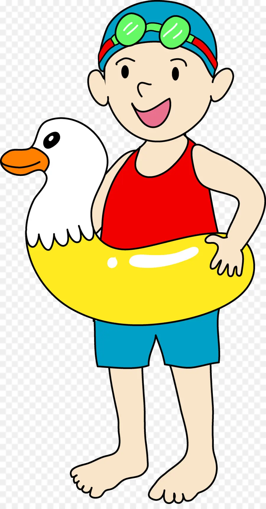 Menino Com Pato Flutuador，Garoto PNG