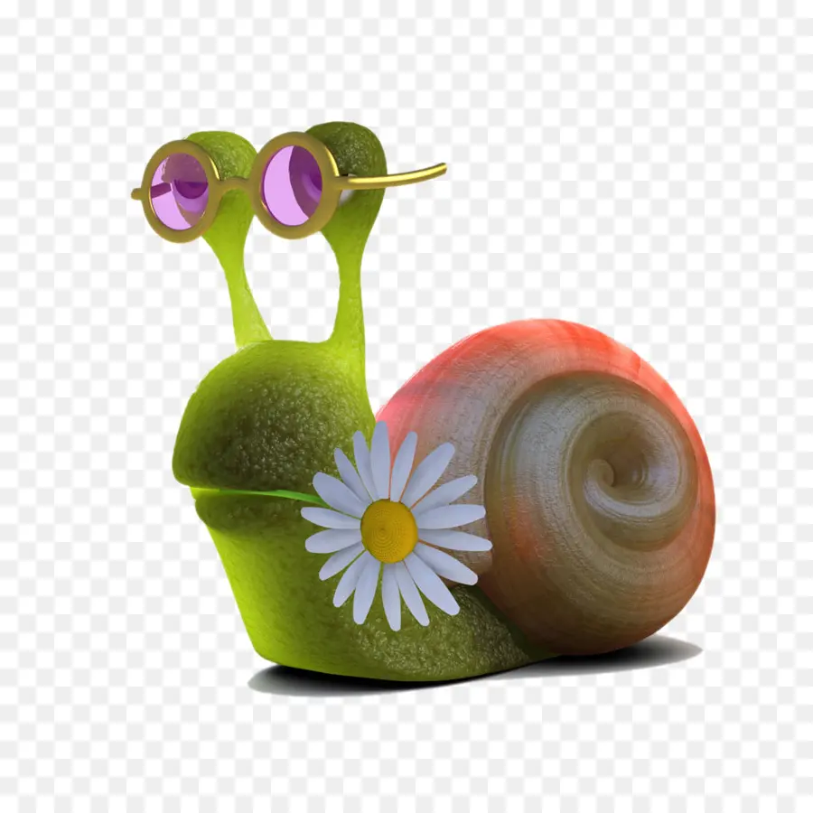 Caracol Com óculos，Lento PNG