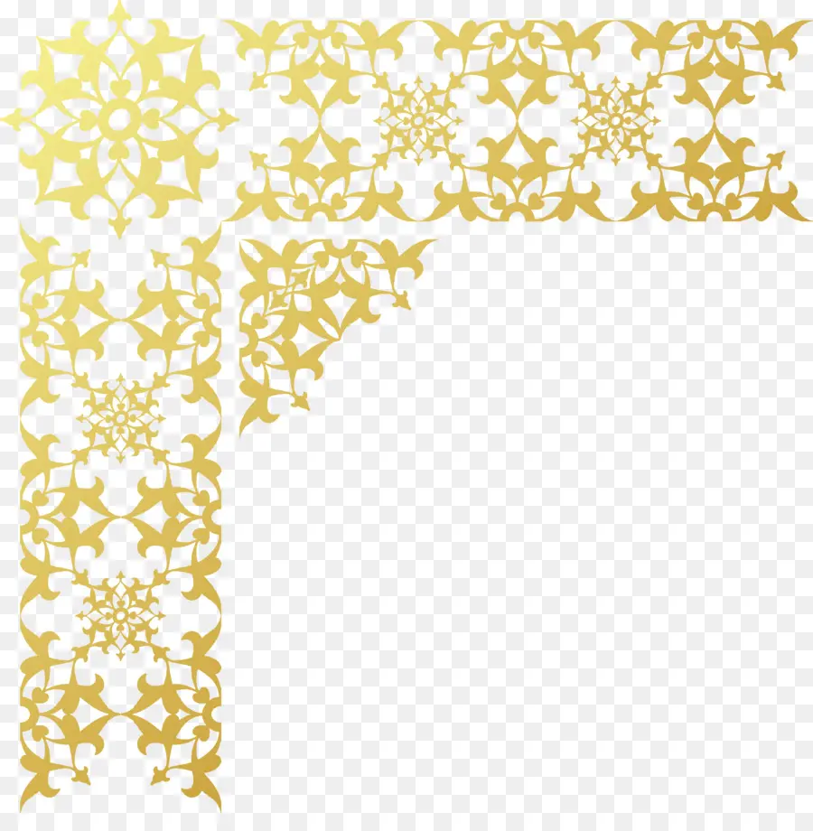 Decoração Canto Dourado，Ornamento PNG