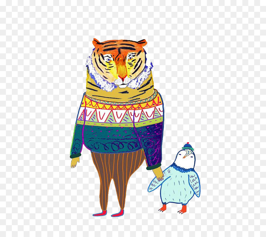 Tigre E Pinguim，Suéter PNG