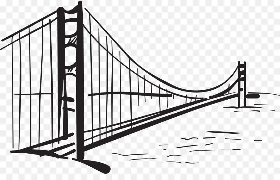 Ponte De Portão Dourada，Desenho PNG