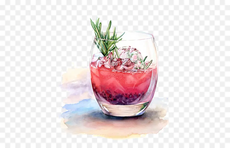 Cocktail，Pintura Em Aquarela PNG