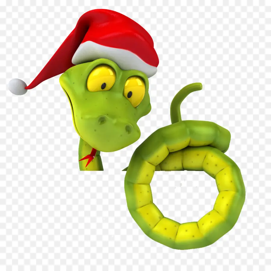 Cobra De Desenho Animado，Chapéu De Papai Noel PNG