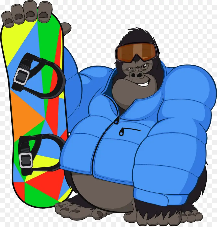 Gorila Com Snowboard，Snowboard PNG