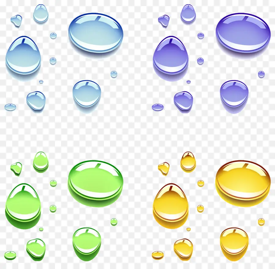 Gotas De água Coloridas，Azul PNG