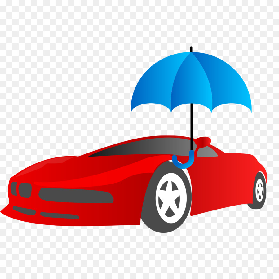 Carro Vermelho Com Guarda Chuva Azul，Veículo PNG