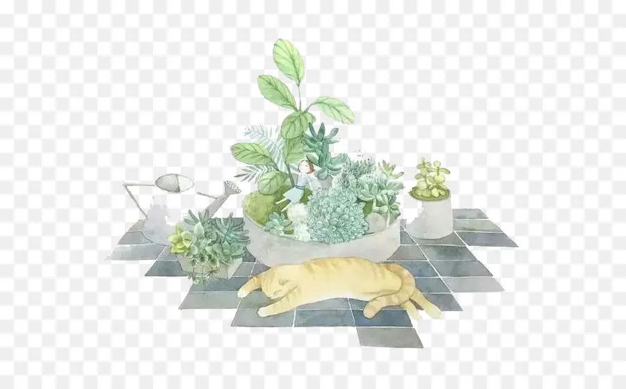 Plantas E Gato，Plantas PNG