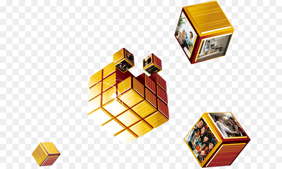 Cubo De Rubik Dourado，Cubos PNG