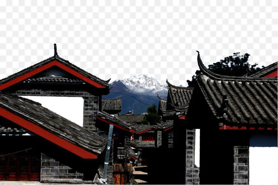 Dragão De Jade A Neve Montanha，Cidade Antiga De Lijiang PNG