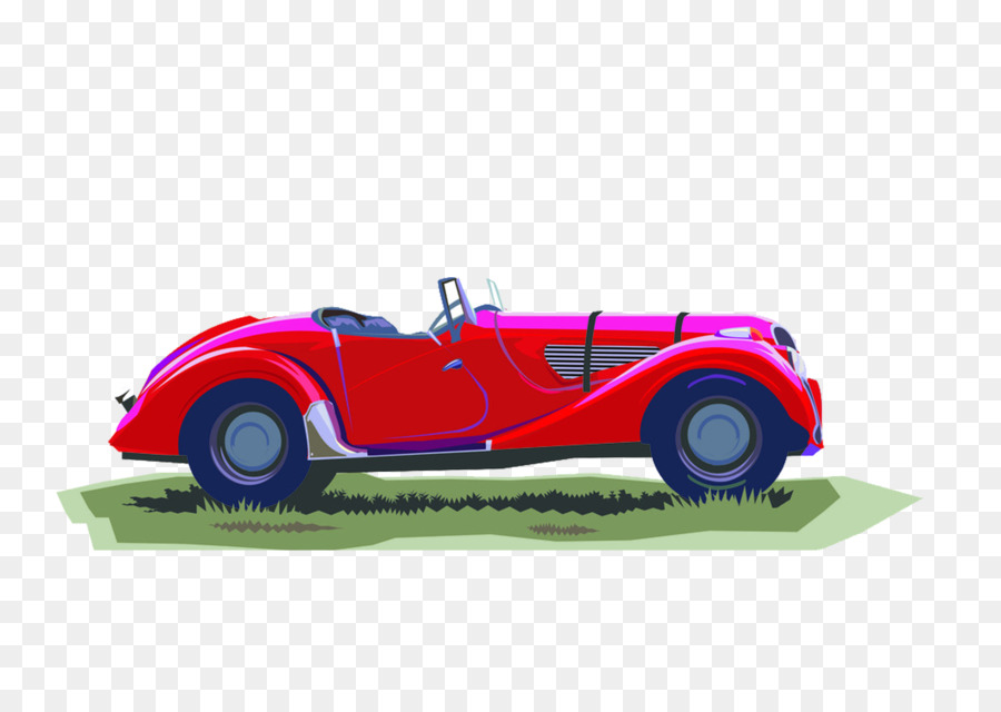 Carro Vermelho Antigo，Clássico PNG