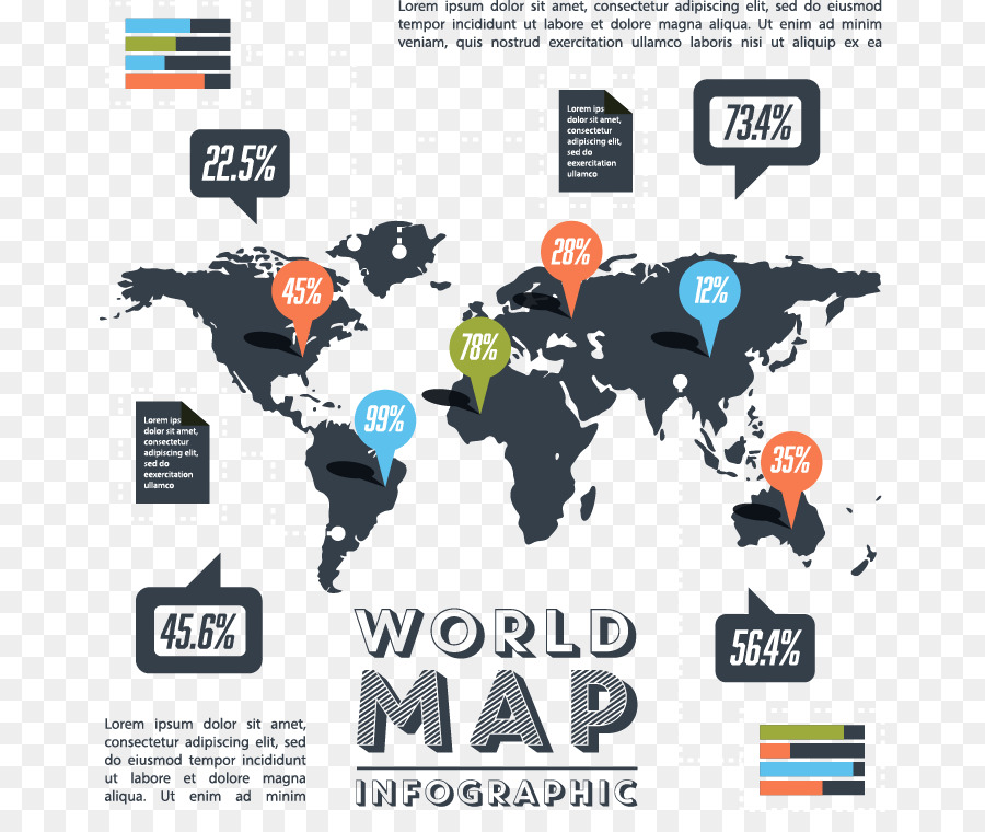 Mapa Mundial，Infográfico PNG