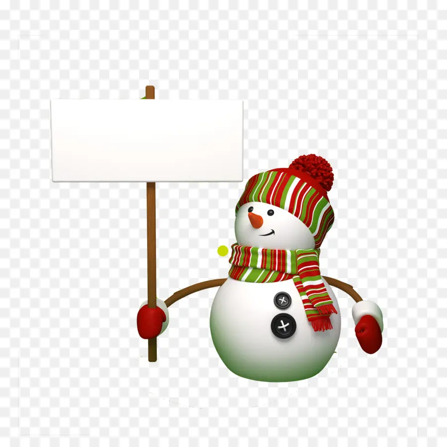 Boneco De Neve Com Placa，Inverno PNG