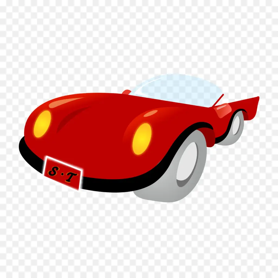 Carro Vermelho，Desenho Animado PNG