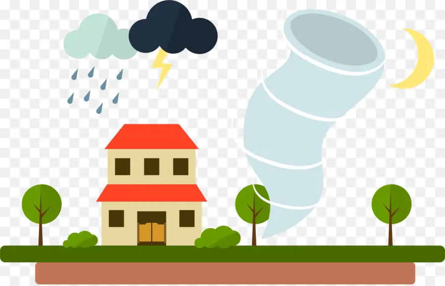 Casa Com Tornado，Tempestade PNG