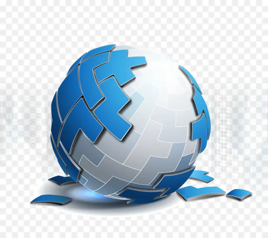 Globo De Quebra Cabeça，Azul PNG